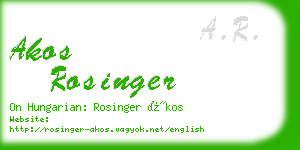 akos rosinger business card